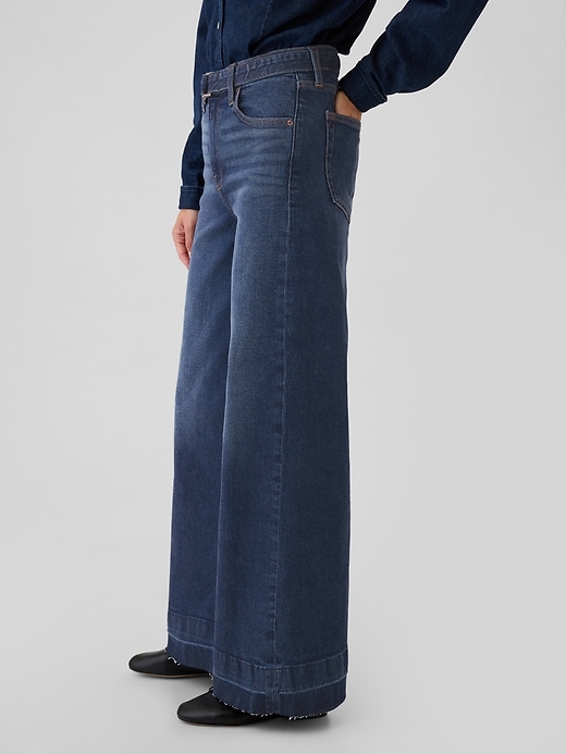 Image number 3 showing, High Rise Stride Belted Wide-Leg Jeans