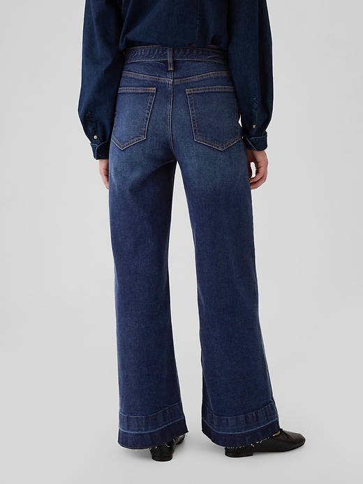 Image number 4 showing, High Rise Stride Belted Wide-Leg Jeans
