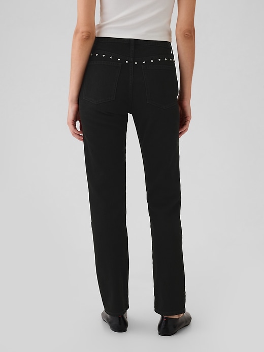 Image number 4 showing, High Rise Studded '90s Straight Jeans