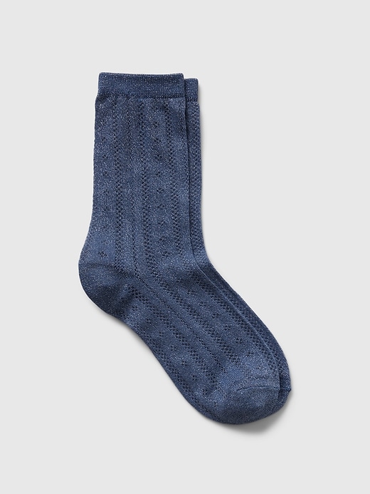 Image number 1 showing, Pointelle Glitter Crew Socks