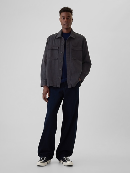 Image number 3 showing, Railroad Stripe Denim Overshirt