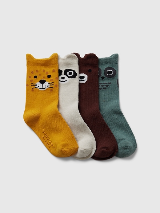 View large product image 1 of 1. Toddler Animal Crew Socks (4-Pack)