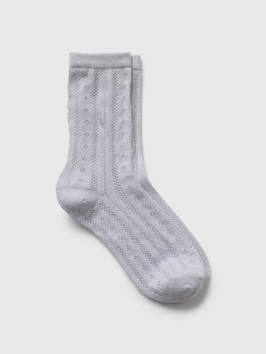 Image number 3 showing, Pointelle Glitter Crew Socks