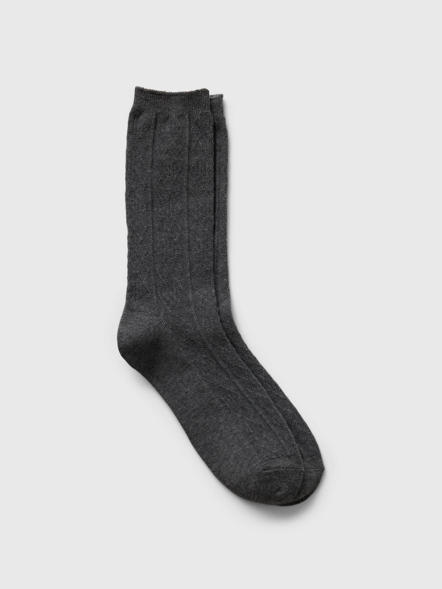 Sweater Crew Socks - Gray