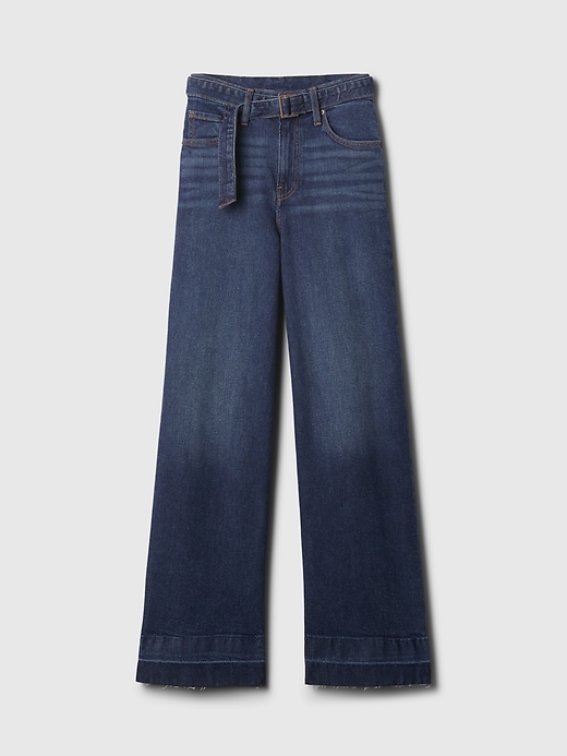 Image number 5 showing, High Rise Stride Belted Wide-Leg Jeans