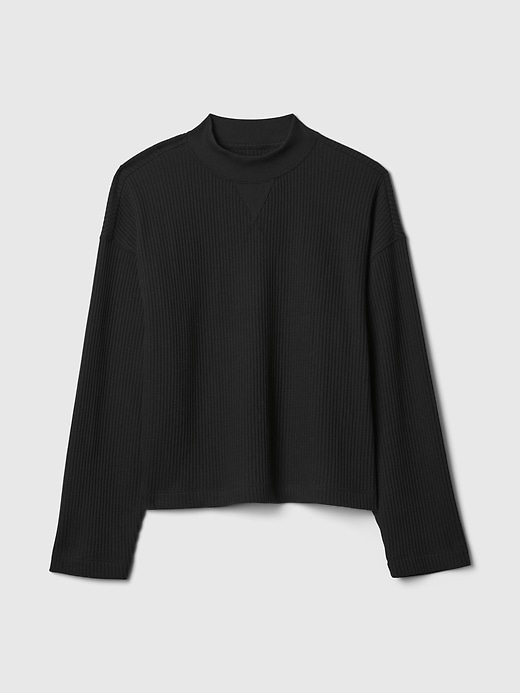 Image number 4 showing, Oversized Mockneck Waffle T-Shirt