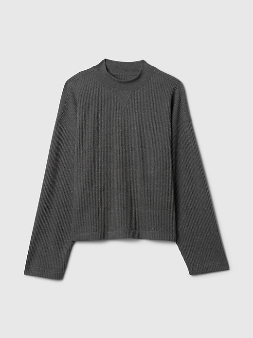 Image number 4 showing, Oversized Mockneck Waffle T-Shirt