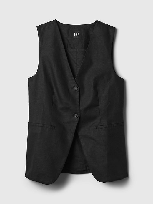 Image number 5 showing, Linen-Cotton Longline Vest