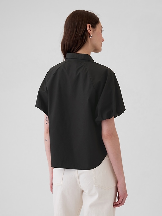 Image number 2 showing, Organic Cotton Poplin Bubble-Sleeve Shirt