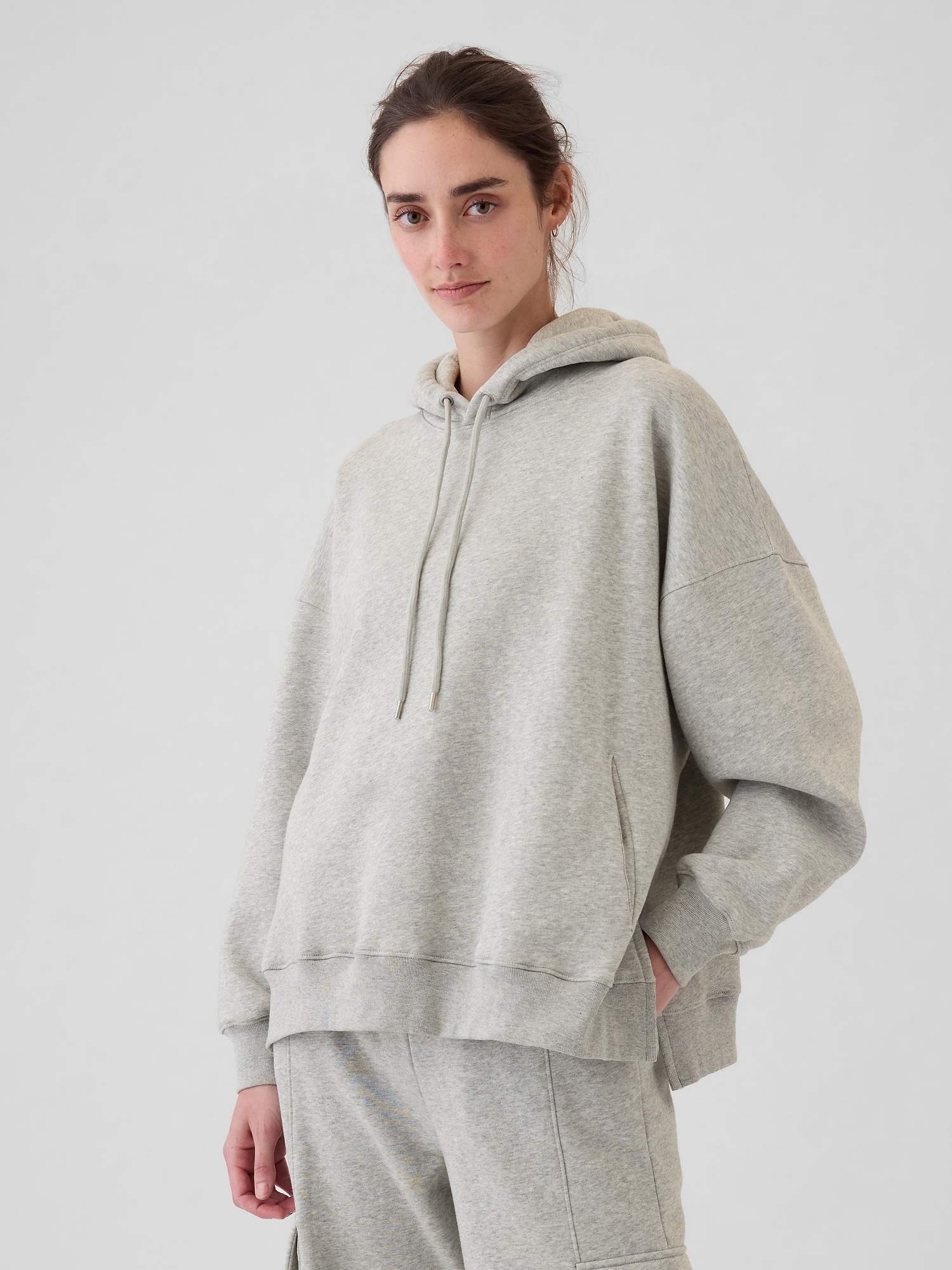 VintageSoft Oversized Tunic Hoodie - Gray