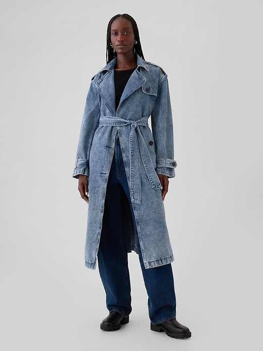 Image number 3 showing, Longline Icon Denim Trench Jacket