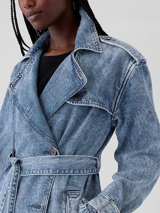 Image number 4 showing, Longline Icon Denim Trench Jacket