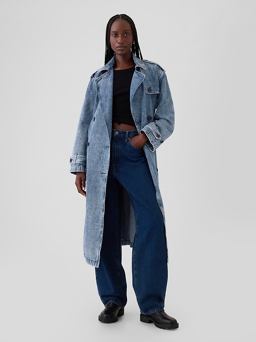 Image number 1 showing, Longline Icon Denim Trench Jacket