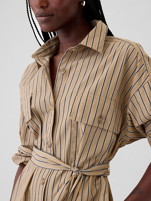 Image number 4 showing, Organic Cotton Striped Mini Shirtdress