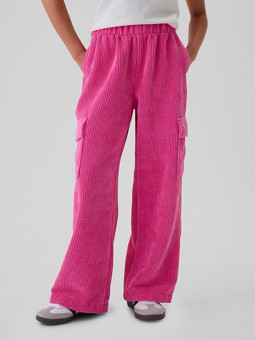 Image number 2 showing, Kids Wide-Leg Corduroy Pull-On Cargo Pants