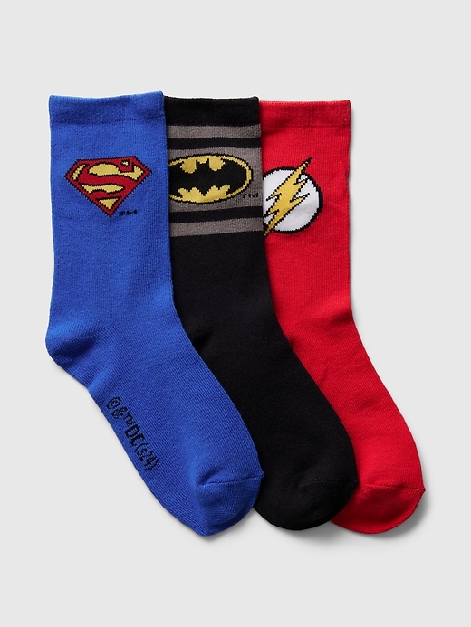 View large product image 1 of 1. GapKids &#124 DC  Superhero Crew Socks (3-Pack)