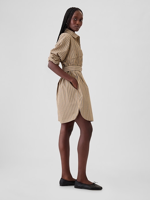 Image number 3 showing, Organic Cotton Striped Mini Shirtdress