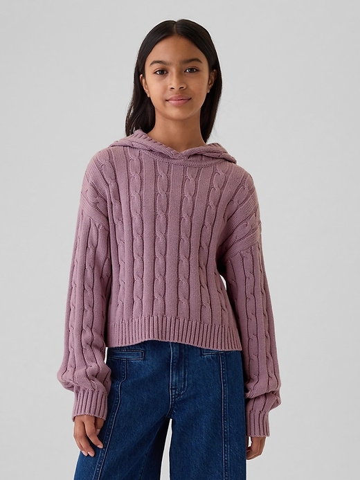 Image number 1 showing, Kids Cable-Knit Cropped Sweater