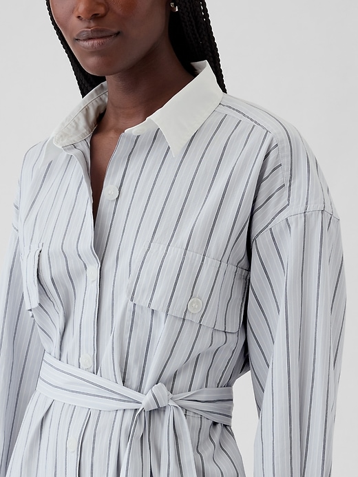 Image number 4 showing, Organic Cotton Striped Mini Shirtdress