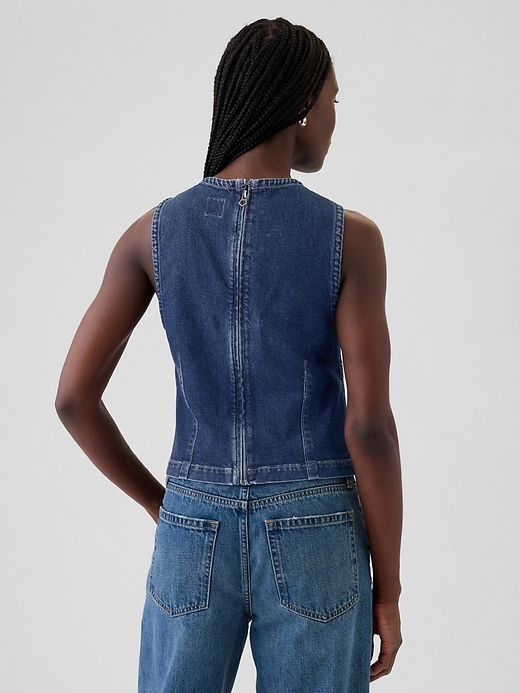 Image number 2 showing, Cropped Denim Shell Tank Top