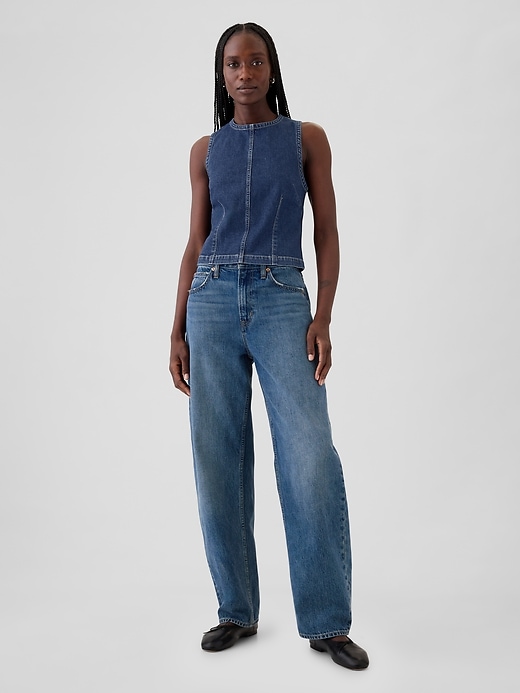 Image number 3 showing, Cropped Denim Shell Tank Top