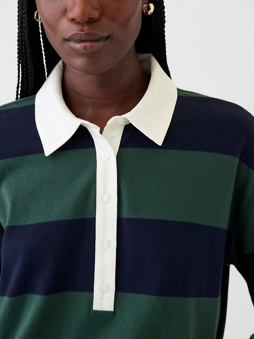 Image number 4 showing, Cropped Rugby Polo Shirt