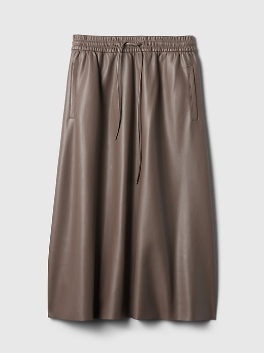 Image number 5 showing, Vegan Leather Midi Skirt