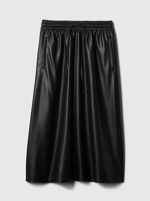 Image number 5 showing, Vegan Leather Midi Skirt