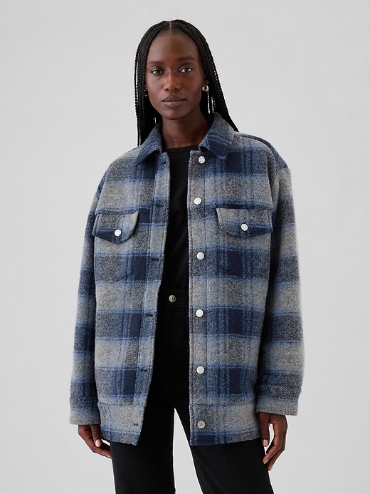 Image number 1 showing, Wool Boyfriend Shirt Jacket