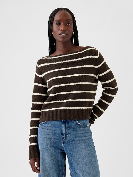 Image number 1 showing, CashSoft Boatneck Sweater