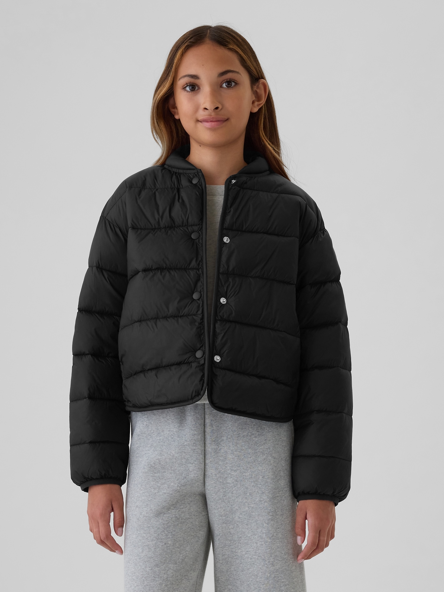 Kids Recycled Lightweight PrimaLoft® Puffer Bomber Jacket - Multi