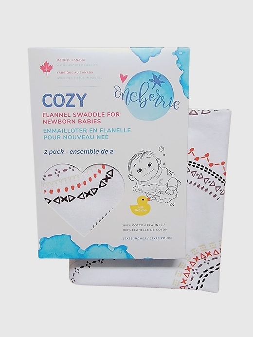 Image number 7 showing, Oneberrie Two Pack Cotton Baby Bath Swaddle