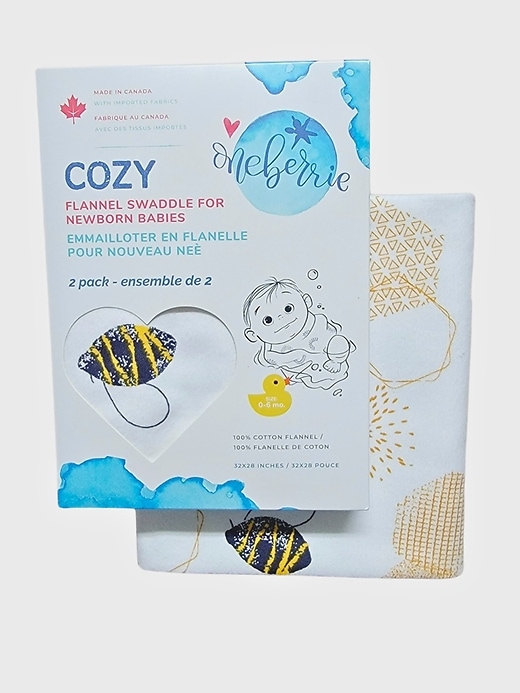 Image number 7 showing, Oneberrie Two Pack Cotton Baby Bath Swaddle