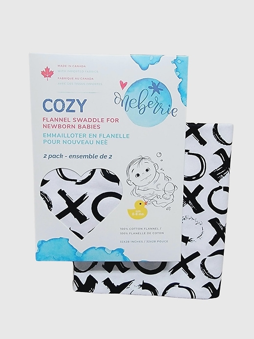 Image number 1 showing, Oneberrie Two Pack Cotton Baby Bath Swaddle