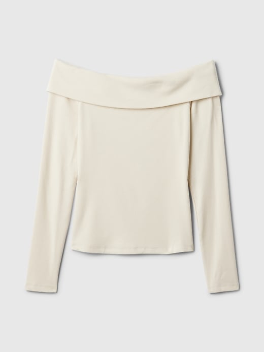 Image number 5 showing, Modern Rib Off-Shoulder Cropped Top