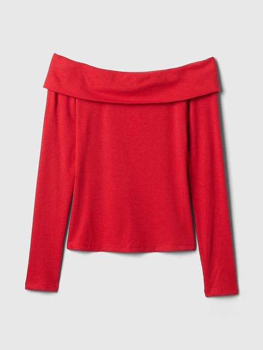 Image number 5 showing, Modern Rib Off-Shoulder Cropped Top