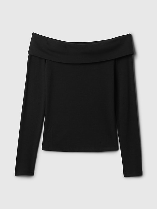 Image number 4 showing, Modern Rib Off-Shoulder Cropped Top