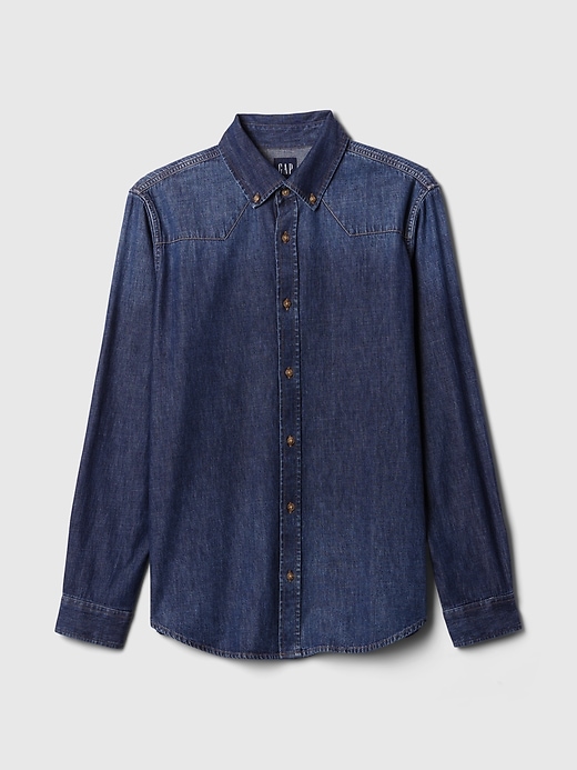 Image number 5 showing, GapHeritage Denim Western Shirt