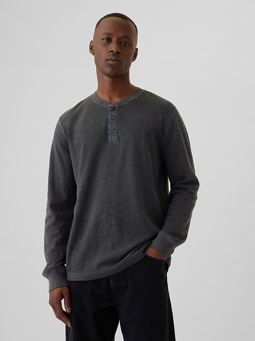 Image number 1 showing, Waffle Henley T-Shirt