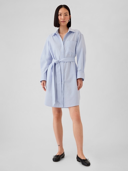 Image number 3 showing, Organic Cotton Oxford Mini Shirtdress