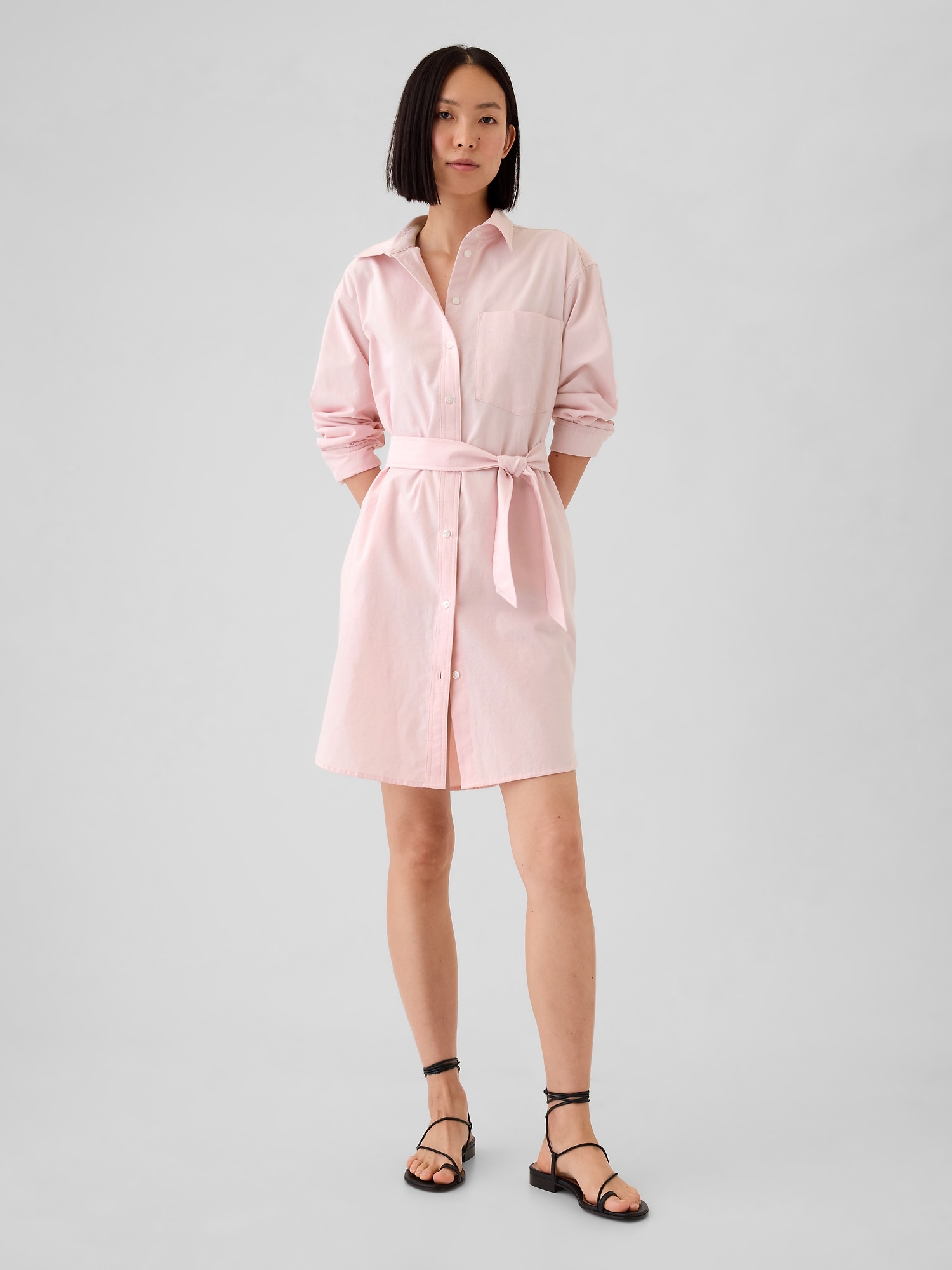 Organic Cotton Oxford Mini Shirtdress Gap