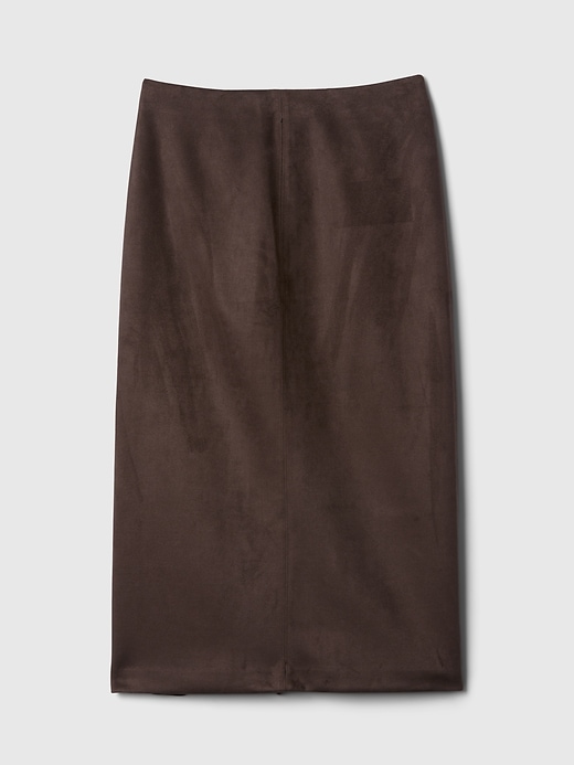 Image number 5 showing, Vegan Suede Midi Skirt