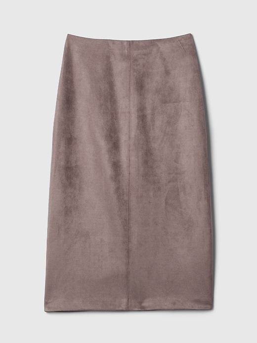 Image number 5 showing, Vegan Suede Midi Skirt