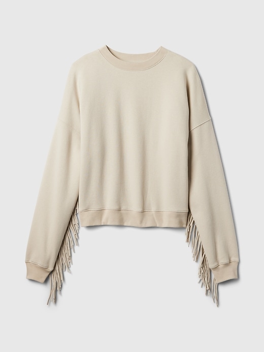 Image number 5 showing, VintageSoft Wedge Crewneck Fringe Sweatshirt