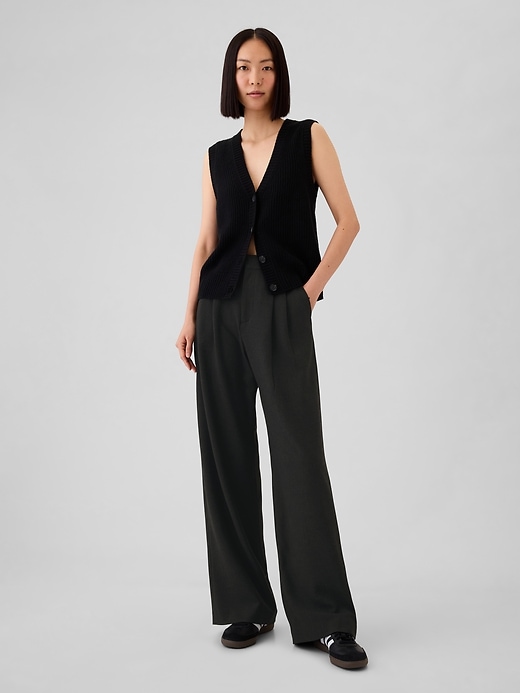 Image number 1 showing, 365 High Rise Brushed Twill Pleated Trousers