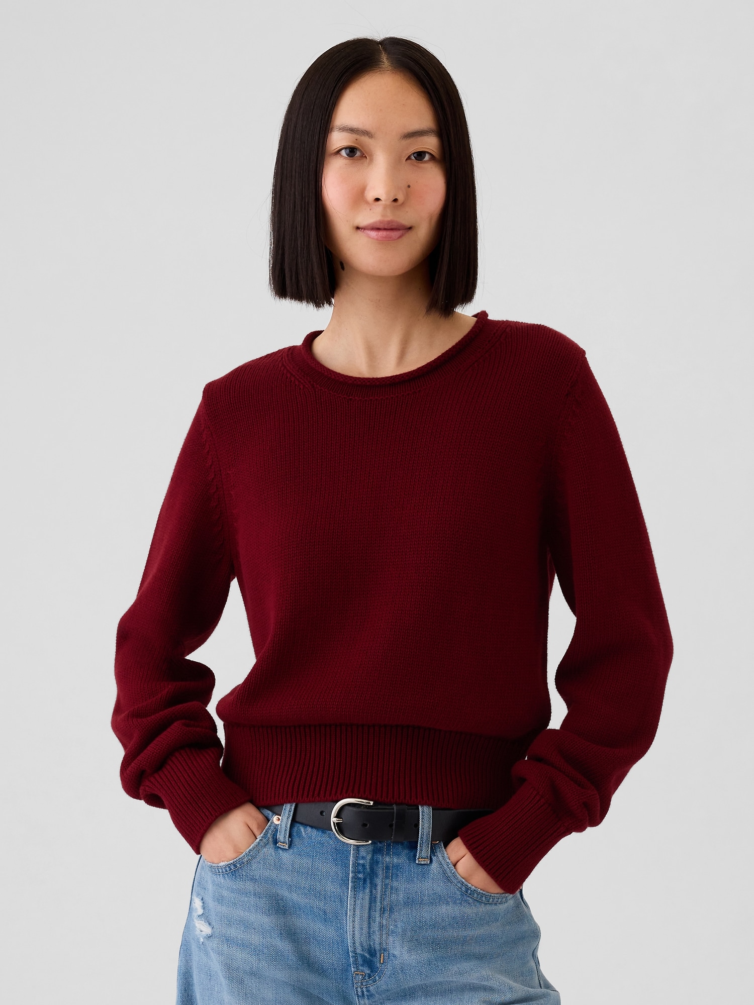 Shrunken Roll Neck Sweater