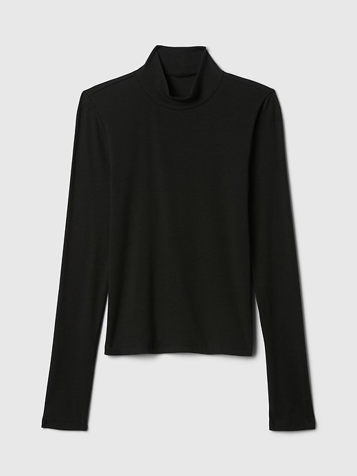 Image number 4 showing, Modern Rib Cropped Mockneck Shirt