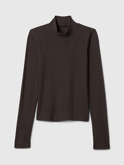 Image number 5 showing, Modern Rib Cropped Mockneck Shirt