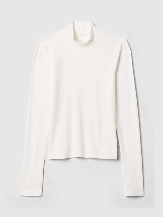 Image number 5 showing, Modern Rib Cropped Mockneck Shirt