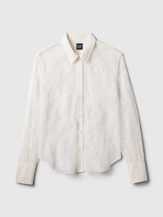 Image number 5 showing, Sheer Lace Classic Shirt